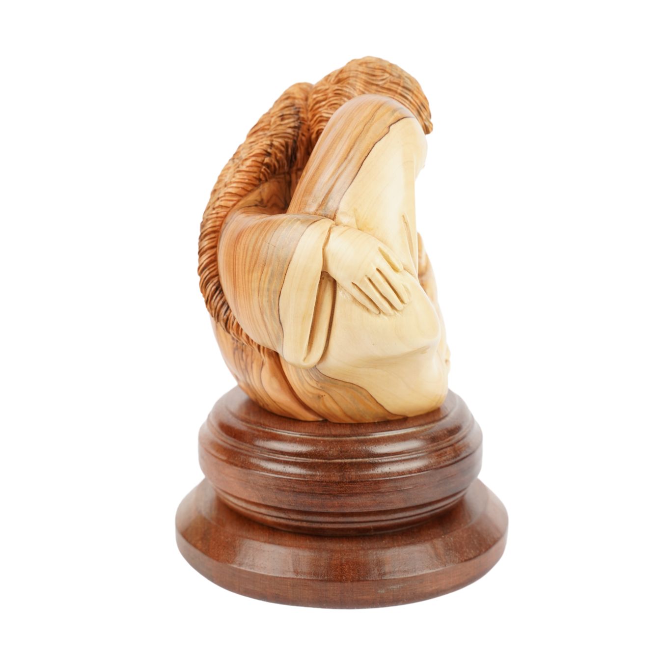 Heilige Familie im Kreis der Liebe – Handgeschnitzte Olivenholzskulptur aus Bethlehem (21 cm) - Image 3