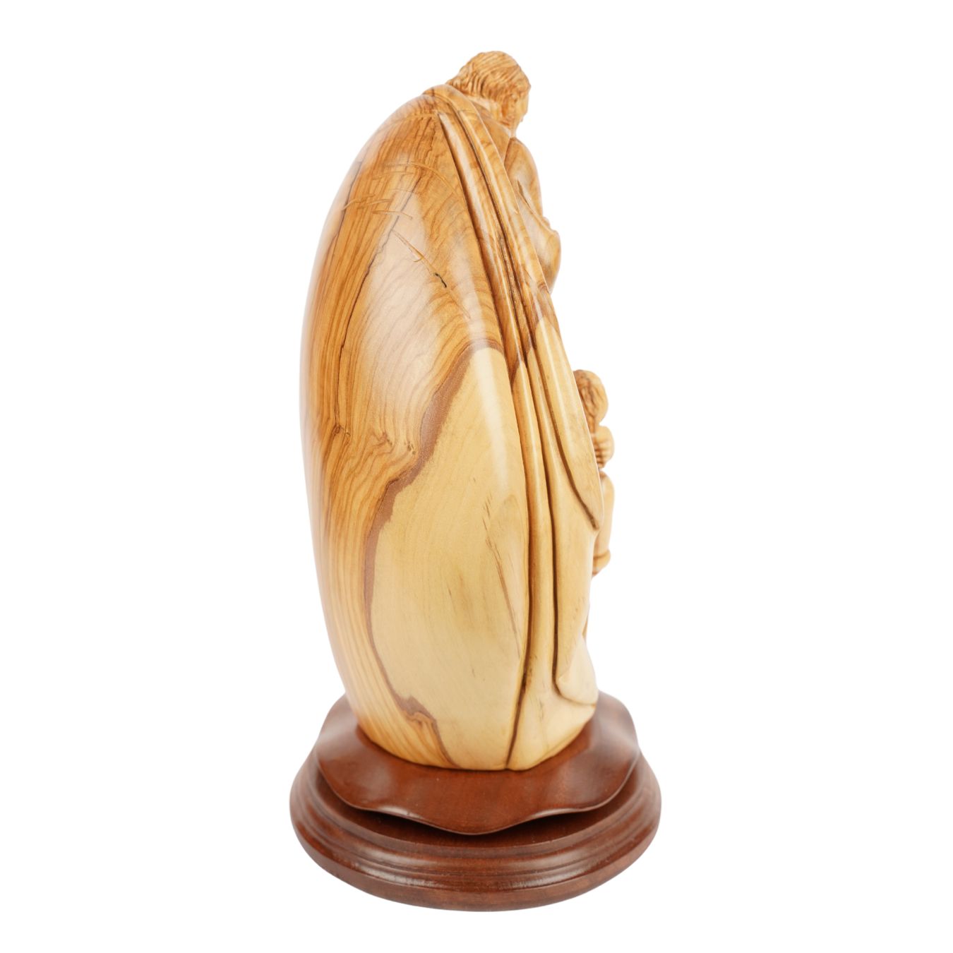 Holy Family with Child in arms – Hand-carved olive wood sculpture from Bethlehem (32 cm) - Image 2