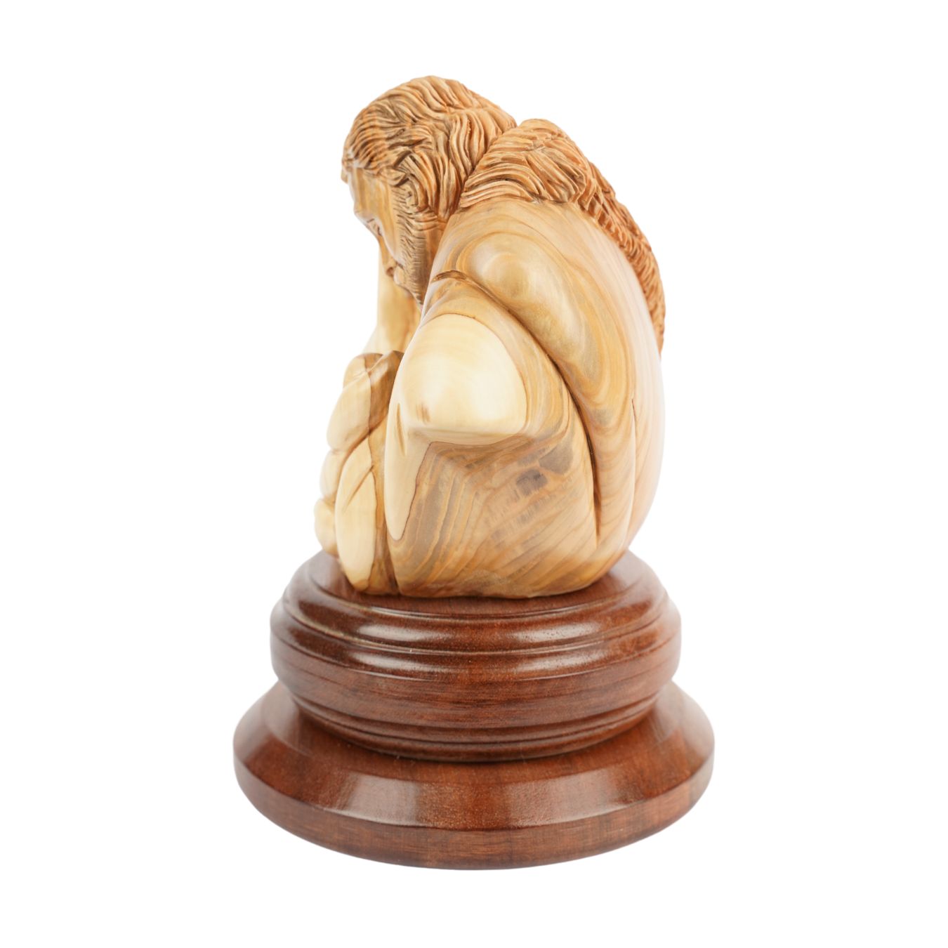 Heilige Familie im Kreis der Liebe – Handgeschnitzte Olivenholzskulptur aus Bethlehem (21 cm) - Image 2