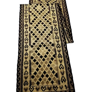 Geometric Woolen Teak Kilim Rug