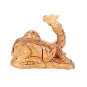 Hand-carved dromedary made of olive wood โ Artful nativity figure from Bethlehem (11.5 cm)
