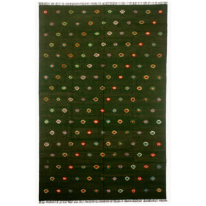 Soumak Turtle Green Kilim Rug