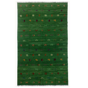 Soumak Everglade Green Kilim Rug