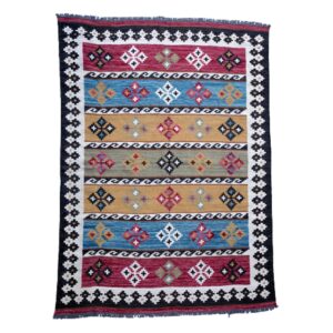Vintage Handwoven Multicolor Kilim Rug