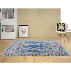 Modern Glaucous  Kilim Rug