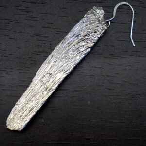 Tree Bark Earrings: Handmade Sterling Silver Dangles (Mismatched Pair)