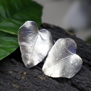 Ivy Leaf Earrings: Sterling Silver with 14k Gold Plating