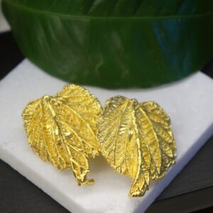 Mulberry Leaf Earrings - Real Leaves Coated in Gold and Silver