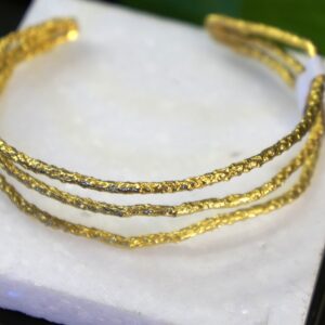 Pine Branch Bracelet: 14k Gold-Plated Brass