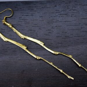 Branch Earrings: Long Dangle Twig Design - Sterling Silver