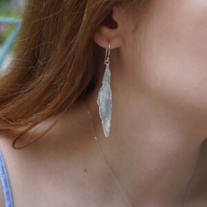 Sterling Silver Dove Feather Earrings: Boho Nature Jewelry