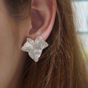 Ivy Leaf Earrings, Gold-Plated Sterling Silver Jewelry, Handmade Eco-Friendly Gift for Women