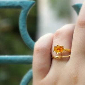 Nature Jewelry Ring, Sterling Silver, Birth Flower Design (Adjustable Sizes)