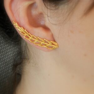 Araucaria Leaf Earrings: Nature Lover Jewelry (Silver or Gold)