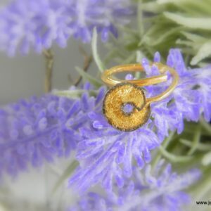 Gold Leaf Sterling Silver Ring - Delicate Tree Branch Detail