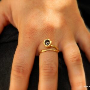 Gold Flower Ring, Gold-Plated Sterling Silver Jewelry, Lily Flower Band, Gold Ring, Gift for Her, Birthday Gift for Women, Handmade Jewelry