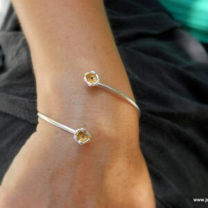 Lily of the Valley Silver Bracelet - Open Cuff, Adjustable Fit