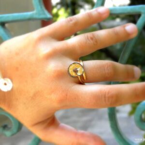 Gold-Plated Leaf Ring, Sterling Silver Jewelry, Nature-Inspired Spiral Design, Eco-Friendly Gift