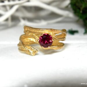 Vintage Gold Statement Ring - Pine Tree Branch Design