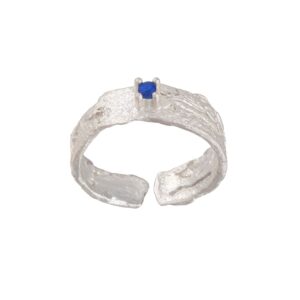 Band Ring: Nature-Inspired Citrus Bark Texture - Recycled Sterling Silver