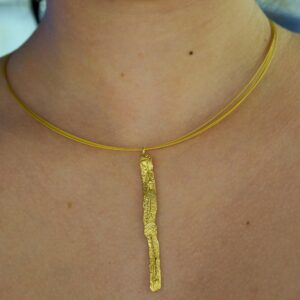 Real Tree Trunk Necklace: Gold-Finished Sterling Silver Botanical Pendant