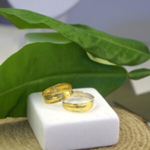 Olive Leaf Ring - Two-Tone Sterling Silver with 14k Gold Plating