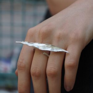 Sterling Silver Olive Leaf Ring - Unique Nature Inspired Statement