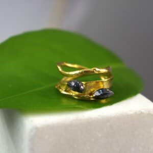 Silver Olive Leaf Ring, Gold-Plated Sterling Silver Jewelry, Handmade Jewelry, Branch Ring, Birthday Gift for Women, Jewelry Gift for Her