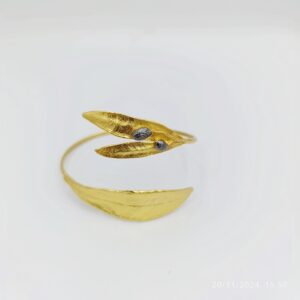 Olive Leaf Bracelet: Handmade Gold Plated Silver - Adjustable Fit