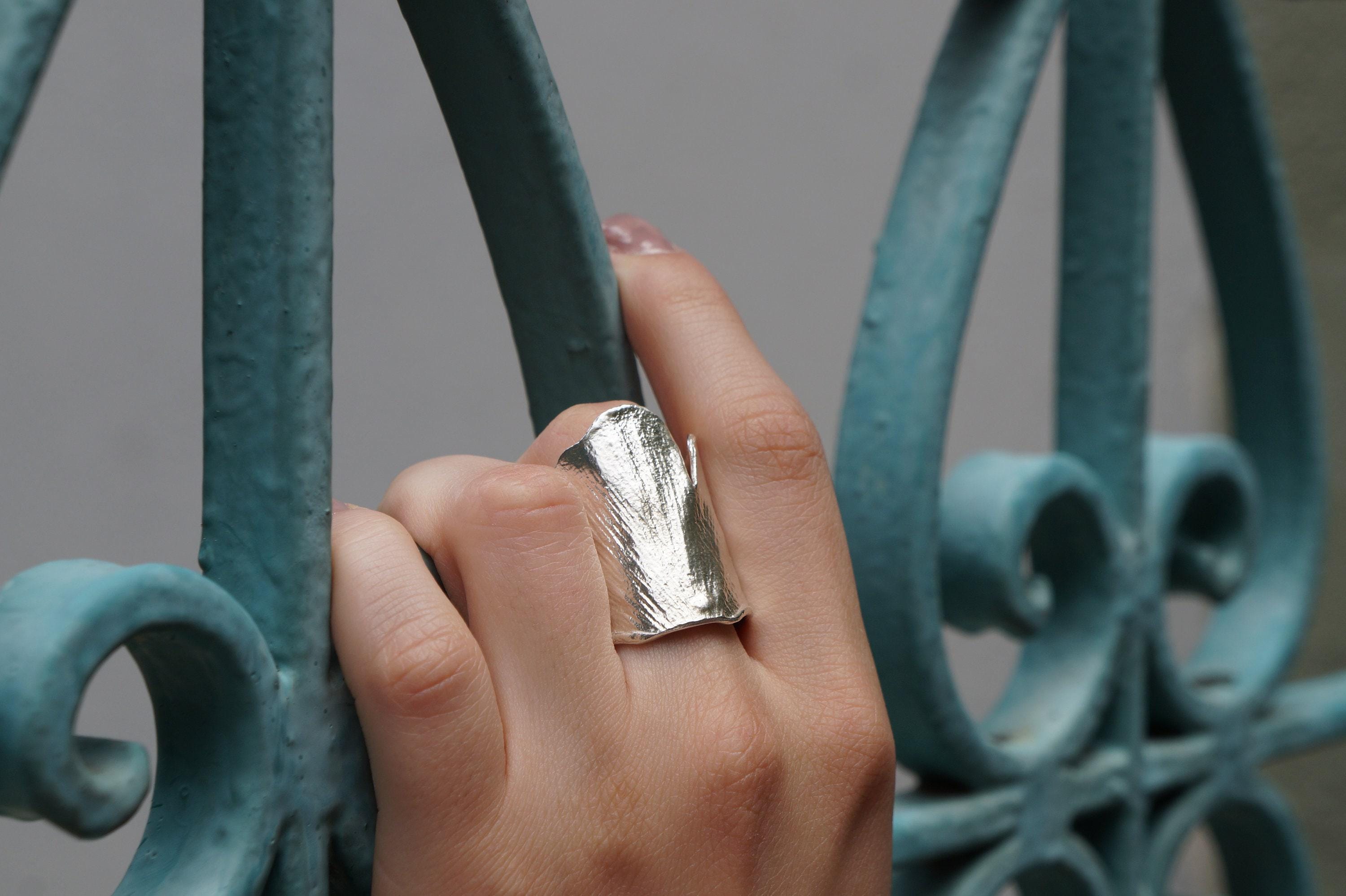 Gold Ginkgo Leaf Ring, Gold-Plated Sterling Silver Jewelry, Gold Ring, Gift for Her, Birthday Gift for Women, Handmade Jewelry, Gold Band - Image 2