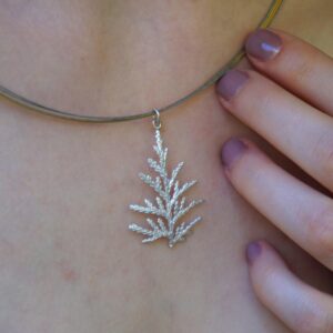 Cypress Leaf Pendant Necklace - Handmade Eco Friendly Jewelry