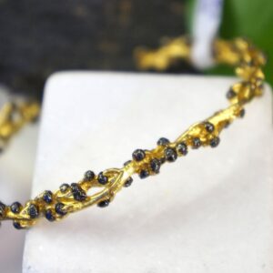 Acacia Branch Bracelet: Eco-Friendly Gold Plated Silver - Handmade