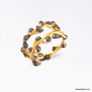 Mimosa Twig Ring: Gold & Rhodium Plated Sterling Silver
