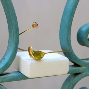 Silver Bangle Bracelet: Sea Shell and Wild Flower - Adjustable Fit