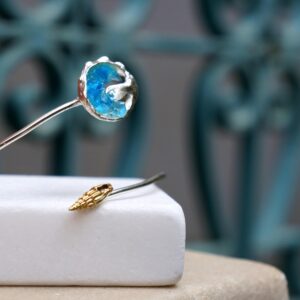 Summer Bracelet: Recycled Sterling Silver with Blue Murano - Adjustable Fit