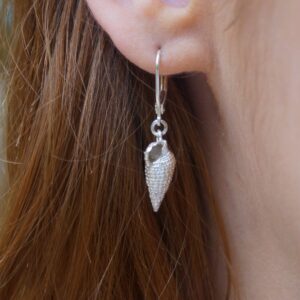 Sea Shell Earrings: Sterling Silver - Handmade Beach Jewelry