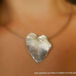 Ivy Leaf Necklace: Sterling Silver Heart Pendant with Nature Symbolism