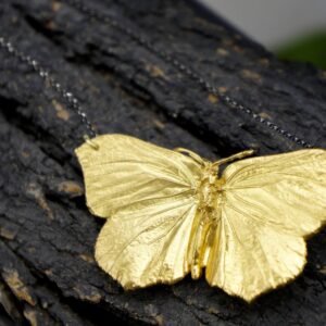 Gold Butterfly Necklace, 18K Gold-Plated Sterling Silver Jewelry, Gold Pendant, Handmade Jewelry, Gift for Her, Birthday Gift for Women