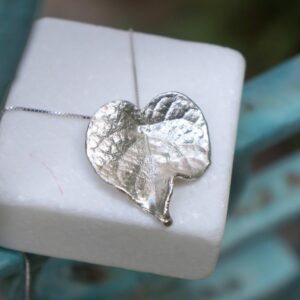 Leaf Pendant Necklace: Bell Flower Inspired (Sterling Silver)