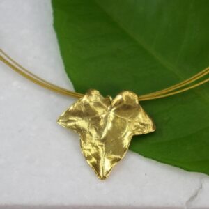 Eco Friendly Ivy Leaf Necklace - Gold Plated Sterling Silver Pendant