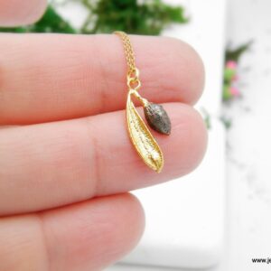 Olive Leaf Necklace, Gold-Plated Sterling Silver Jewelry, Handmade Gold Pendant, Jewelry for Women, Birthday Gift, Gift for Her