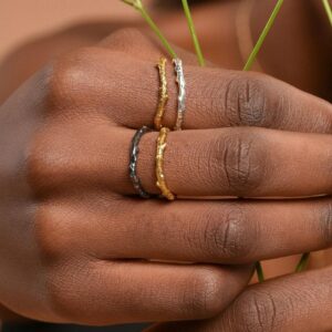 Nature-Inspired Olive Branch Ring, Sterling Silver (Adjustable Size)
