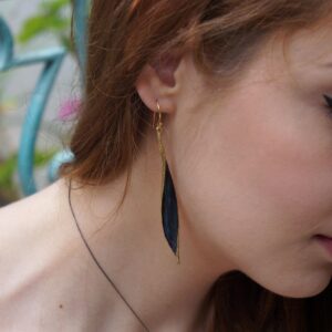 Sterling Silver Olive Branch Earrings - Delicate Leaf Design