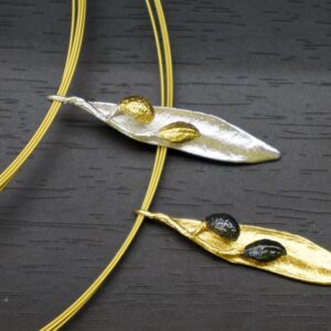 Olive Leaf Pendant: Natural Plant Jewelry (Silver, Adjustable Length)