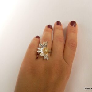 Nature Inspired Daisy Ring, Real Flower, Sterling Silver (Adjustable)