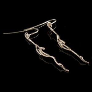 Nature-Inspired Jasmine Twig Earrings, Gold-Plated Sterling Silver (Lightweight)