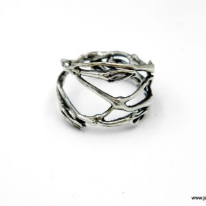 Twig Ring: Wide Oxidized Sterling Silver Branch (Unisex Size)
