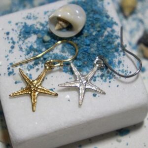 Starfish Dangle Earrings - Sterling Silver and Gold Plated