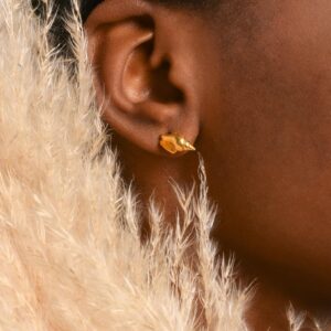 Gold Plated Sea Shell Stud Earrings - Delicate Minimalist Jewelry
